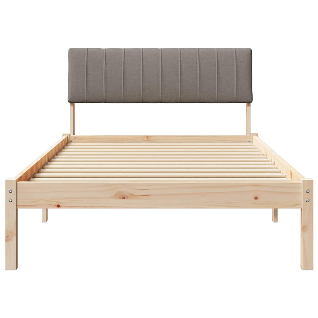 Bedframe Bruin en taupe 100 x 200 cm Massief grenenhout
