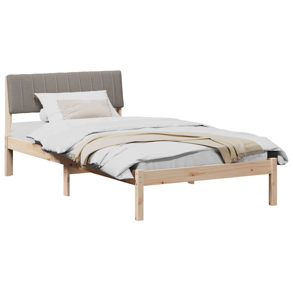 Bedframe Bruin en taupe 100 x 200 cm Massief grenenhout