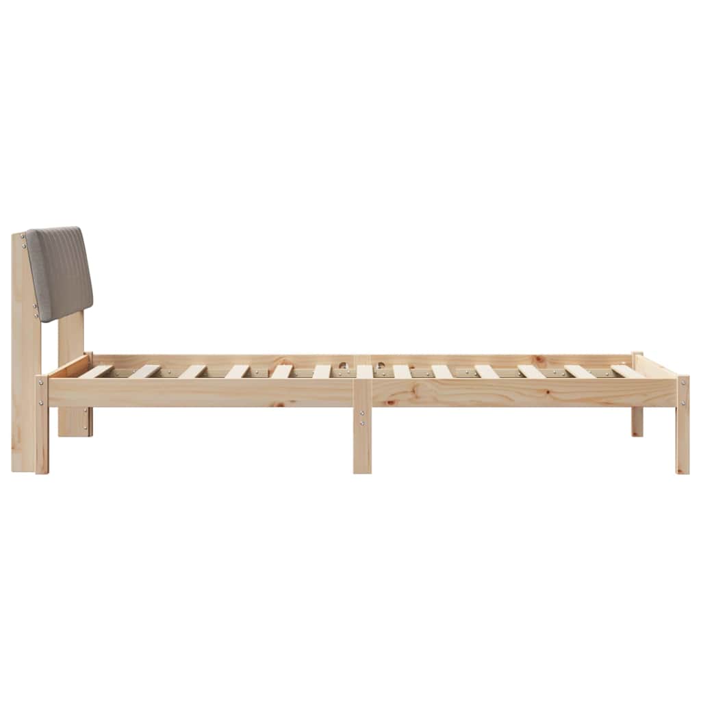 Bedframe Bruin en taupe 100 x 200 cm Massief grenenhout