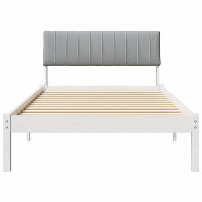 Bedframe Wit en lichtgrijs 100 x 200 cm Massief grenenhout