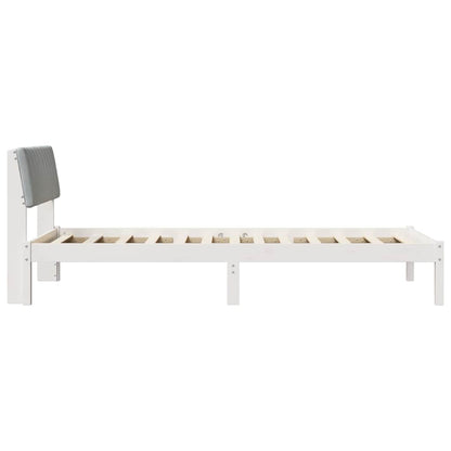 Bedframe Wit en lichtgrijs 100 x 200 cm Massief grenenhout