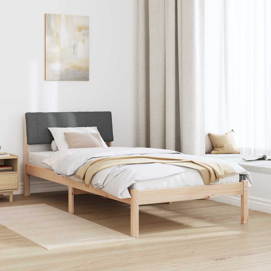 Bedframe Bruin en donkergrijs 90 x 200 cm Massief grenenhout