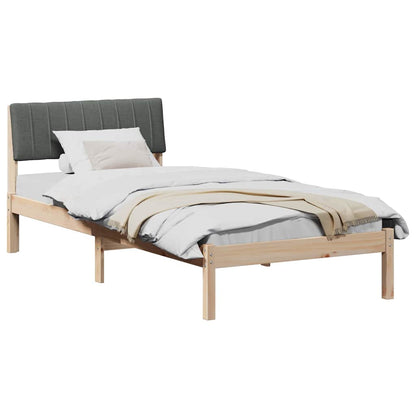 Bedframe Bruin en donkergrijs 90 x 200 cm Massief grenenhout