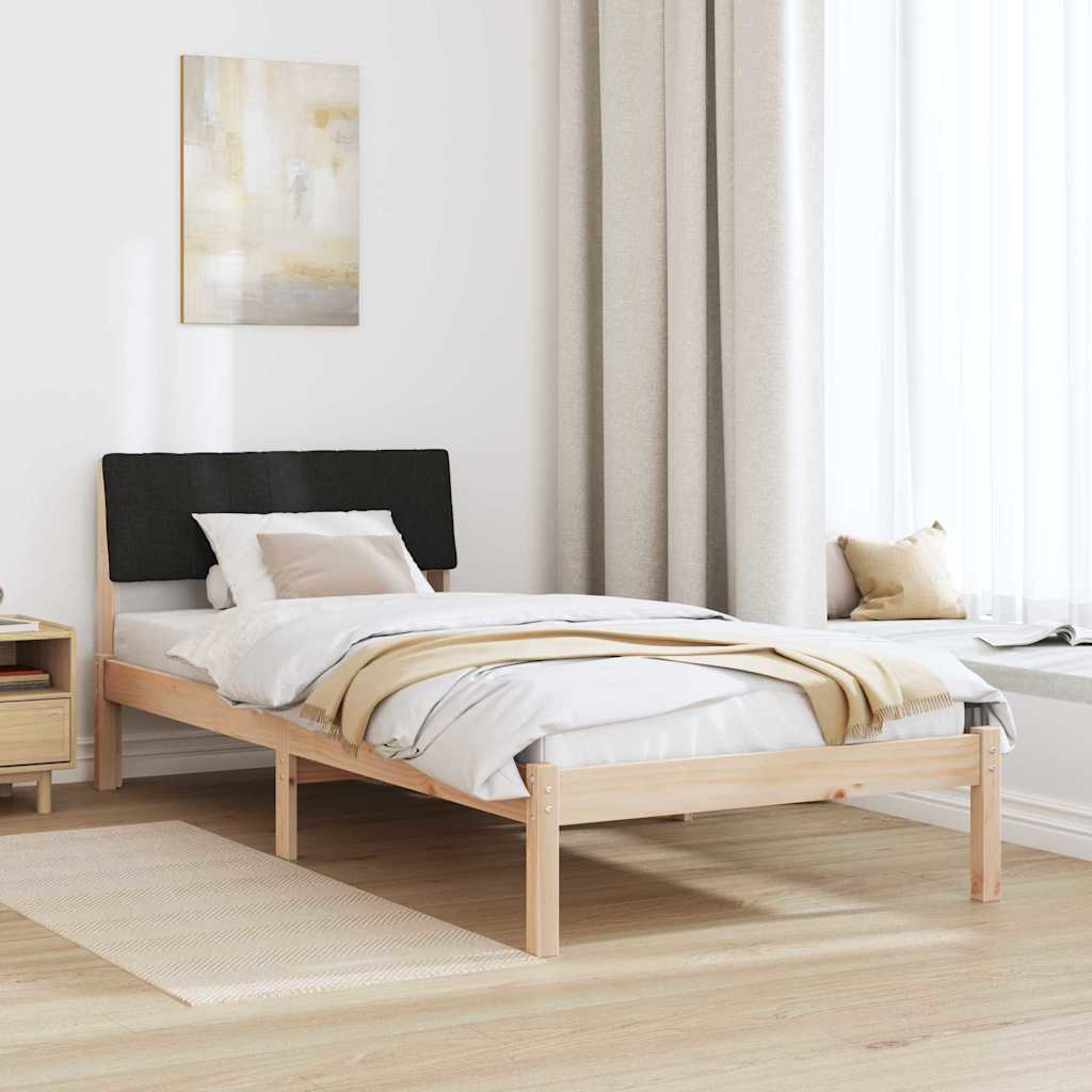 Bedframe Bruin en zwart 90 x 200 cm Massief grenenhout