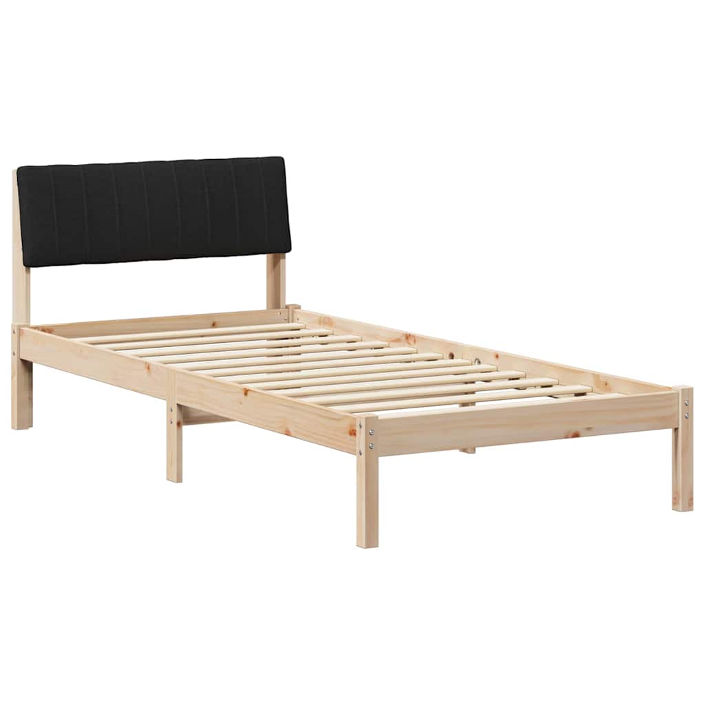 Bedframe Bruin en zwart 90 x 200 cm Massief grenenhout