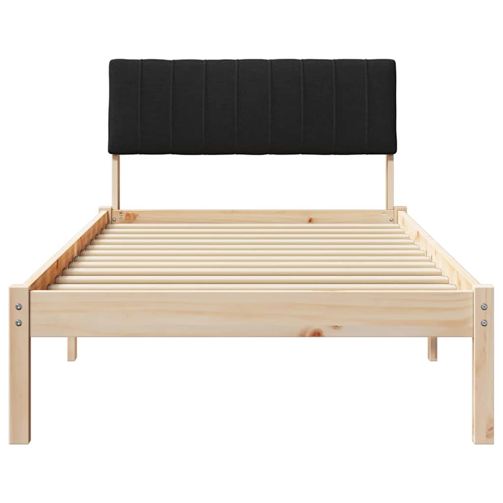 Bedframe Bruin en zwart 90 x 200 cm Massief grenenhout