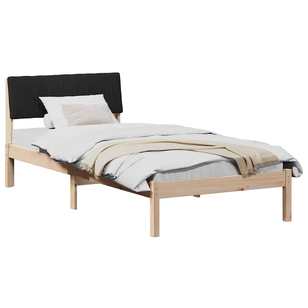 Bedframe Bruin en zwart 90 x 200 cm Massief grenenhout