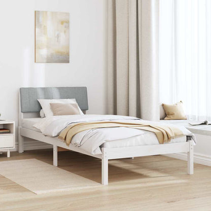 Bedframe Wit en lichtgrijs 90 x 200 cm Massief grenenhout