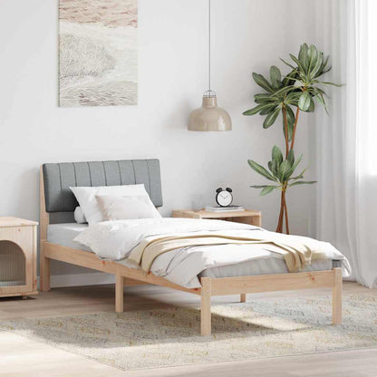 Bedframe Bruin en lichtgrijs 80 x 200 cm Massief grenenhout