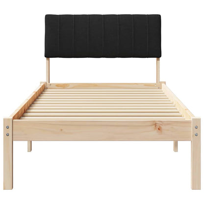 Bedframe Bruin en zwart 80 x 200 cm Massief grenenhout