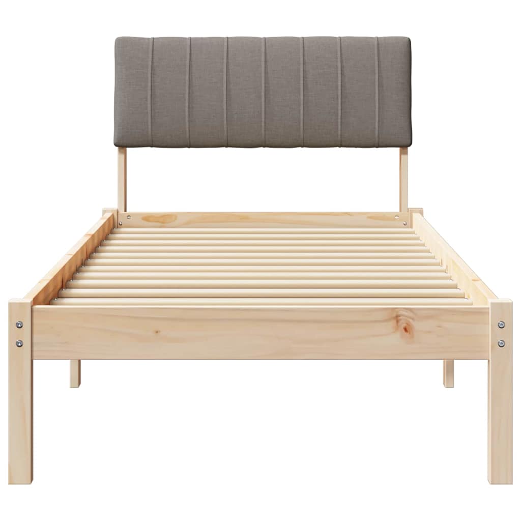 Bedframe Bruin en taupe 80 x 200 cm Massief grenenhout
