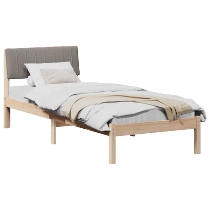 Bedframe Bruin en taupe 80 x 200 cm Massief grenenhout