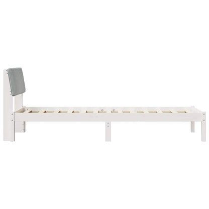 Bedframe Wit en lichtgrijs 80 x 200 cm Massief grenenhout