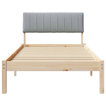 Bedframe Bruin en lichtgrijs 90 x 190 cm Massief grenenhout