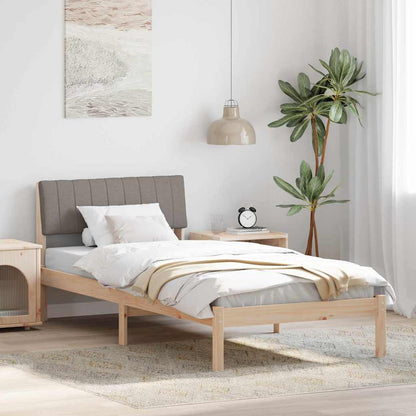 Bedframe Bruin en taupe 90 x 190 cm Massief grenenhout