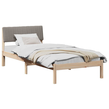 Bedframe Bruin en taupe 90 x 190 cm Massief grenenhout