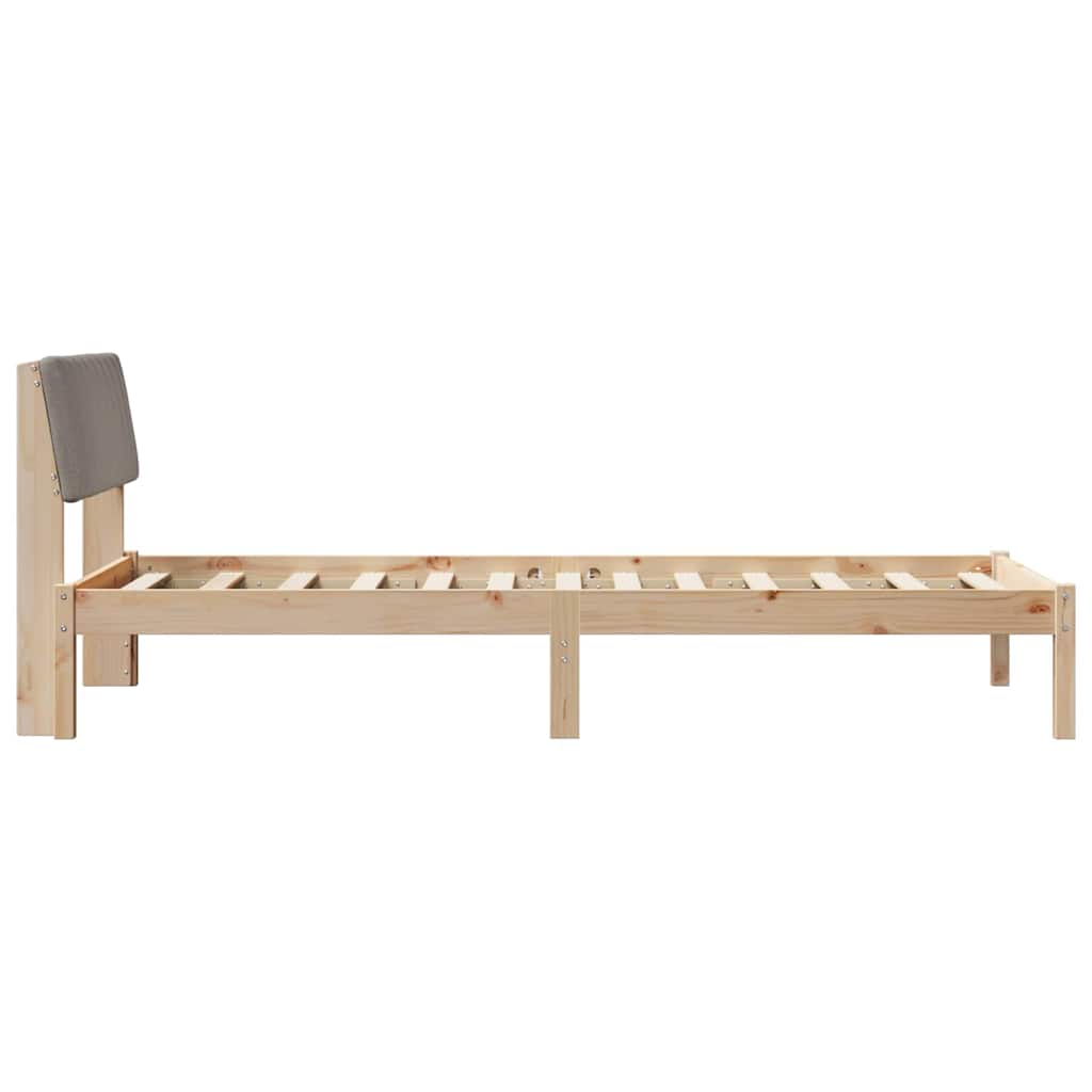 Bedframe Bruin en taupe 90 x 190 cm Massief grenenhout