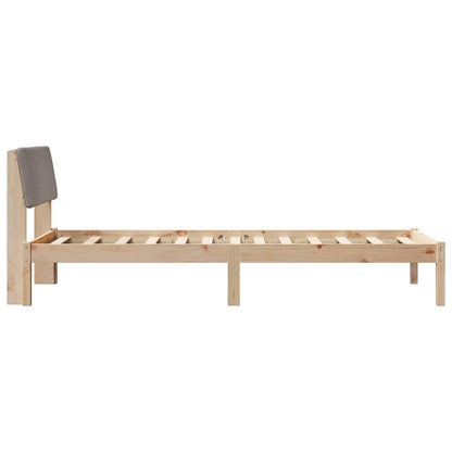 Bedframe Bruin en taupe 90 x 190 cm Massief grenenhout