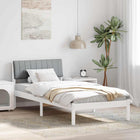 Bed Frame White and Light Grey 90 x 190 cm Solid Pine Wood