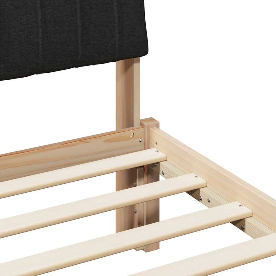 Bedframe Bruin en zwart 75 x 190 cm Massief grenenhout