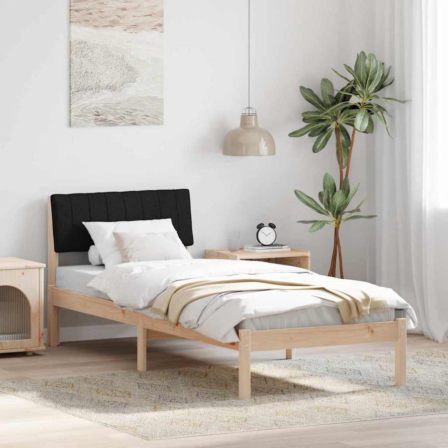 Bedframe Bruin en zwart 75 x 190 cm Massief grenenhout