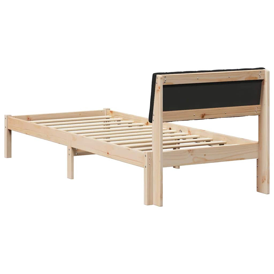 Bedframe Bruin en zwart 75 x 190 cm Massief grenenhout