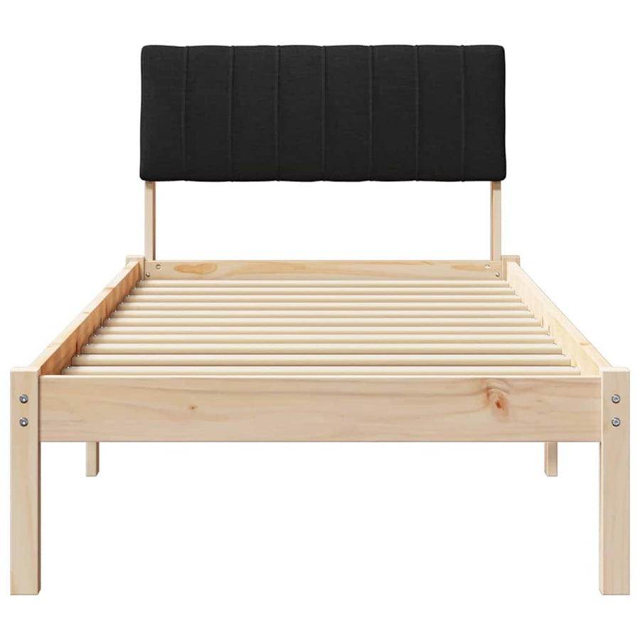 Bedframe Bruin en zwart 75 x 190 cm Massief grenenhout
