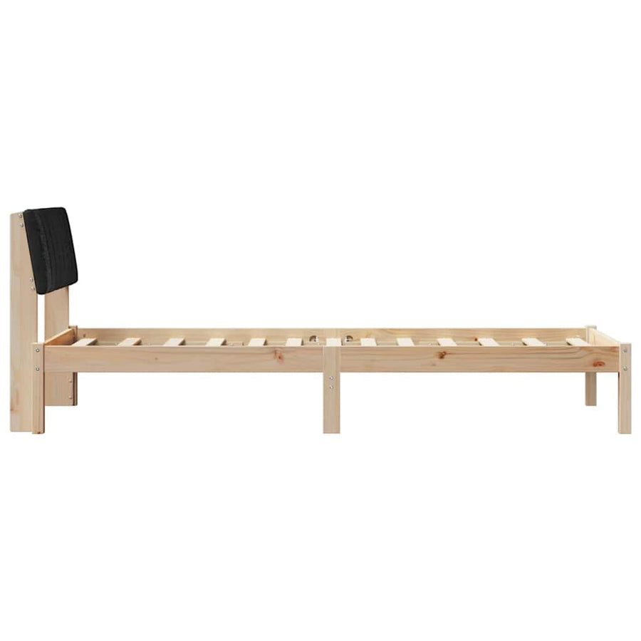Bedframe Bruin en zwart 75 x 190 cm Massief grenenhout