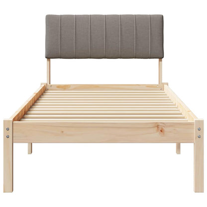 Bedframe Bruin en taupe 75 x 190 cm Massief grenenhout