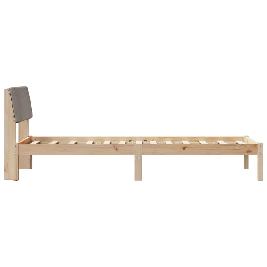 Bedframe Bruin en taupe 75 x 190 cm Massief grenenhout