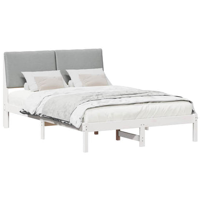 Bedframe Wit en lichtgrijs 140 x 200 cm Massief grenenhout