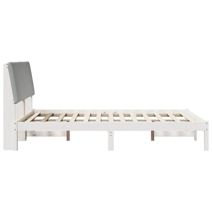 Bedframe Wit en lichtgrijs 140 x 200 cm Massief grenenhout