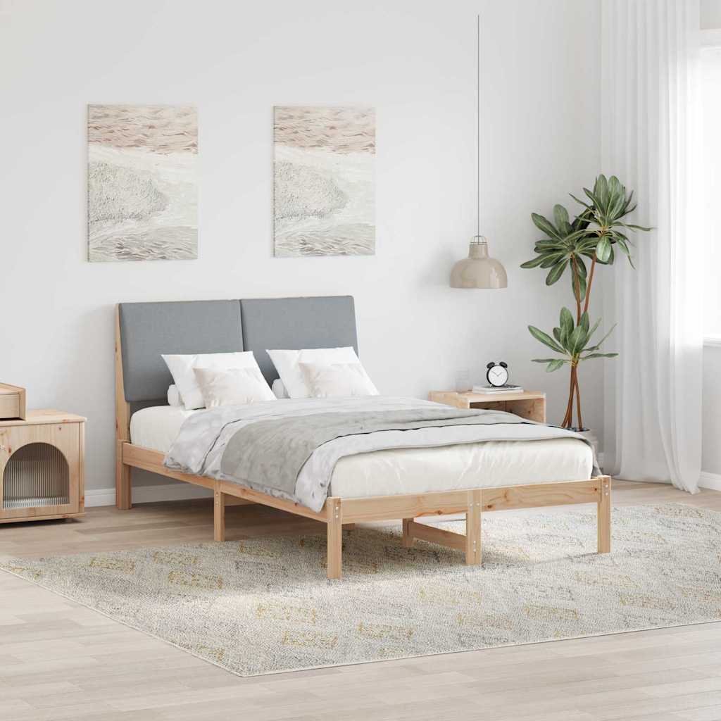 Bedframe Bruin en lichtgrijs 120 x 200 cm Massief grenenhout
