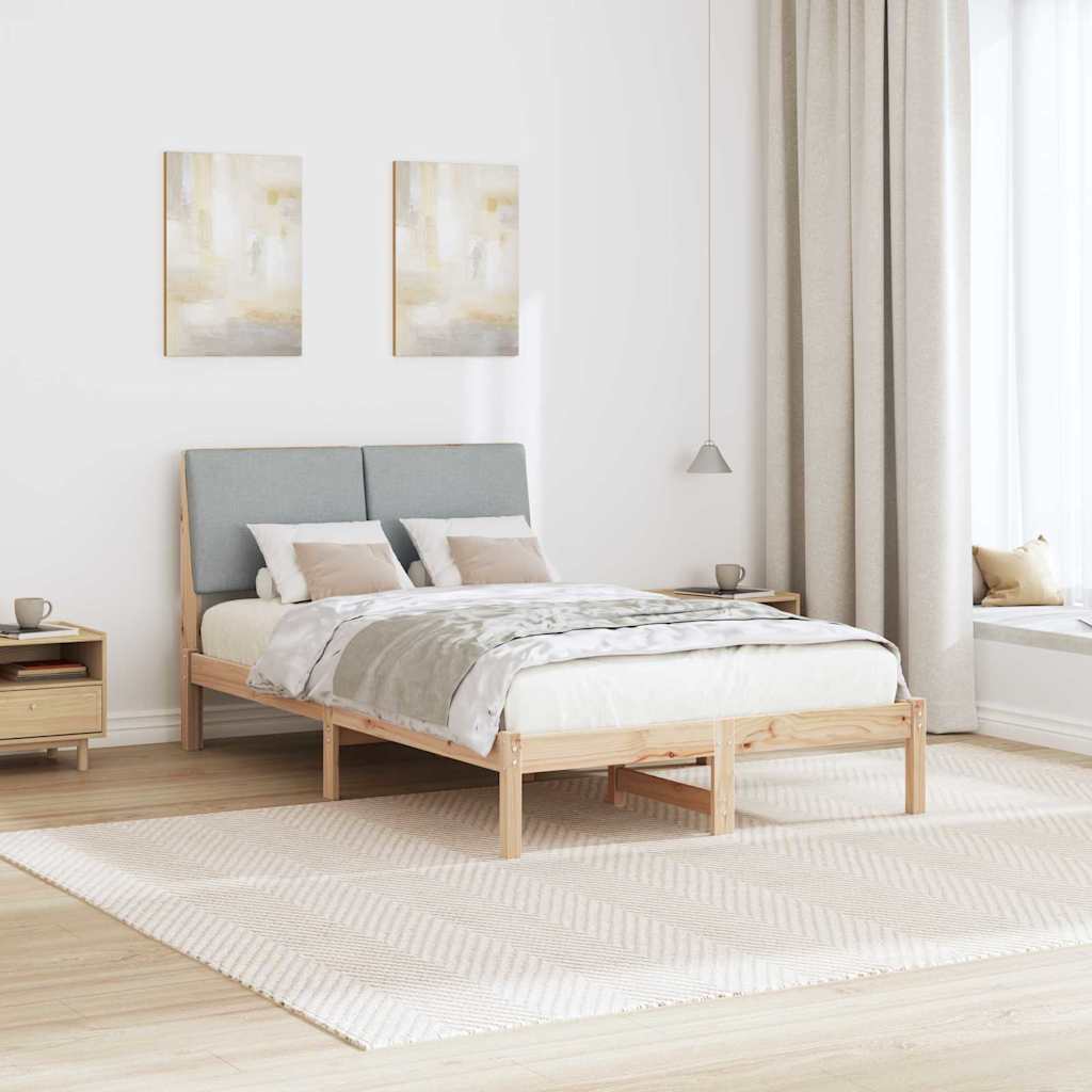 Bedframe Bruin en lichtgrijs 120 x 200 cm Massief grenenhout