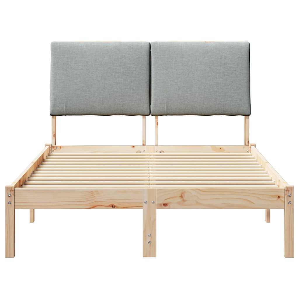 Bedframe Bruin en lichtgrijs 120 x 200 cm Massief grenenhout