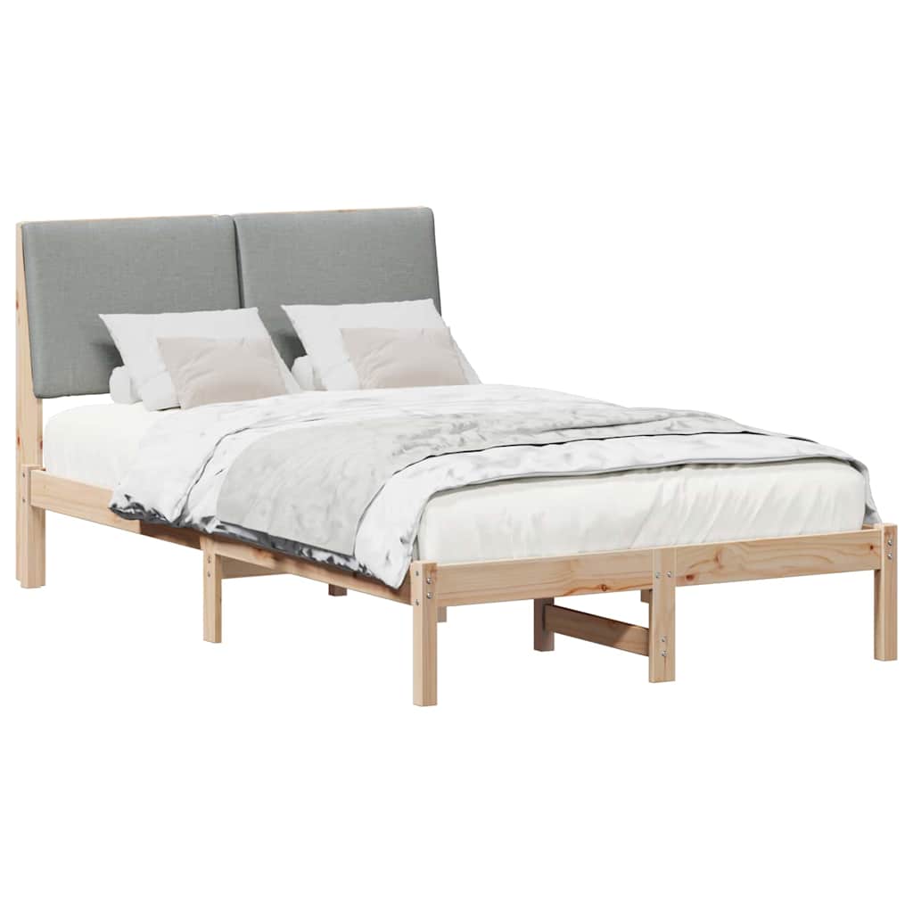 Bedframe Bruin en lichtgrijs 120 x 200 cm Massief grenenhout