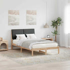 Bed Frame Brown and Dark Grey 120 x 200 cm Solid Pine