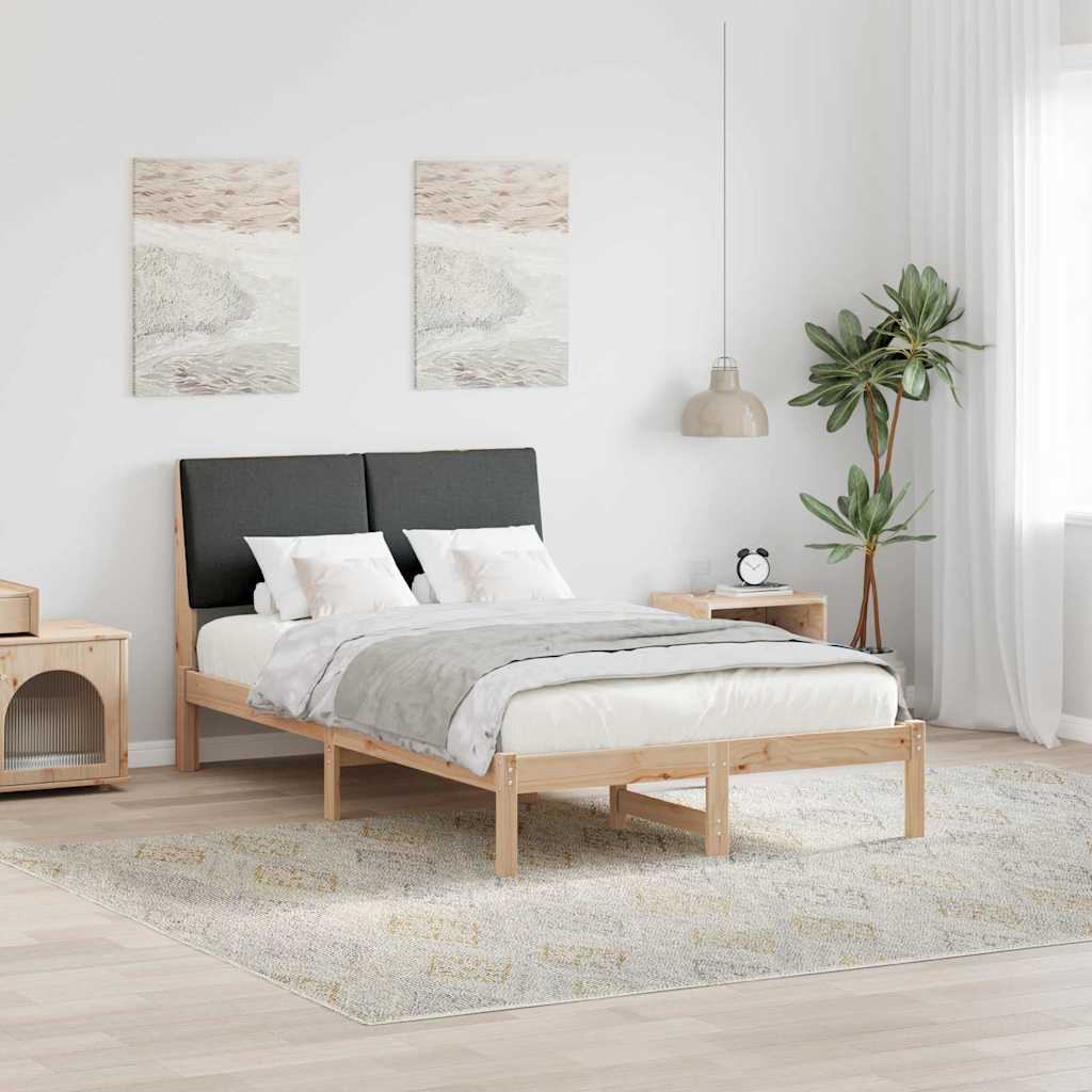 Bedframe Bruin en donkergrijs 120 x 200 cm Massief grenenhout