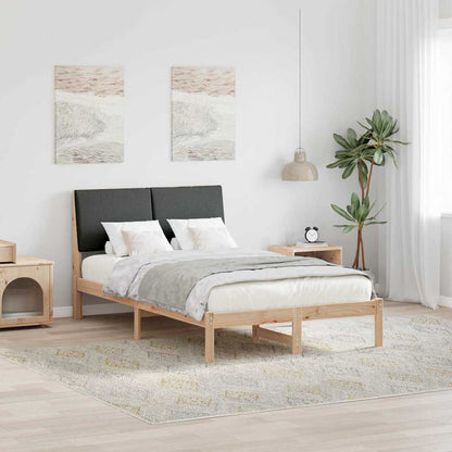 Bedframe Bruin en donkergrijs 120 x 200 cm Massief grenenhout