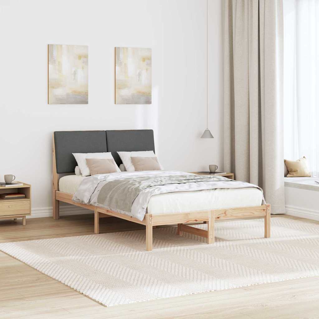 Bedframe Bruin en donkergrijs 120 x 200 cm Massief grenenhout