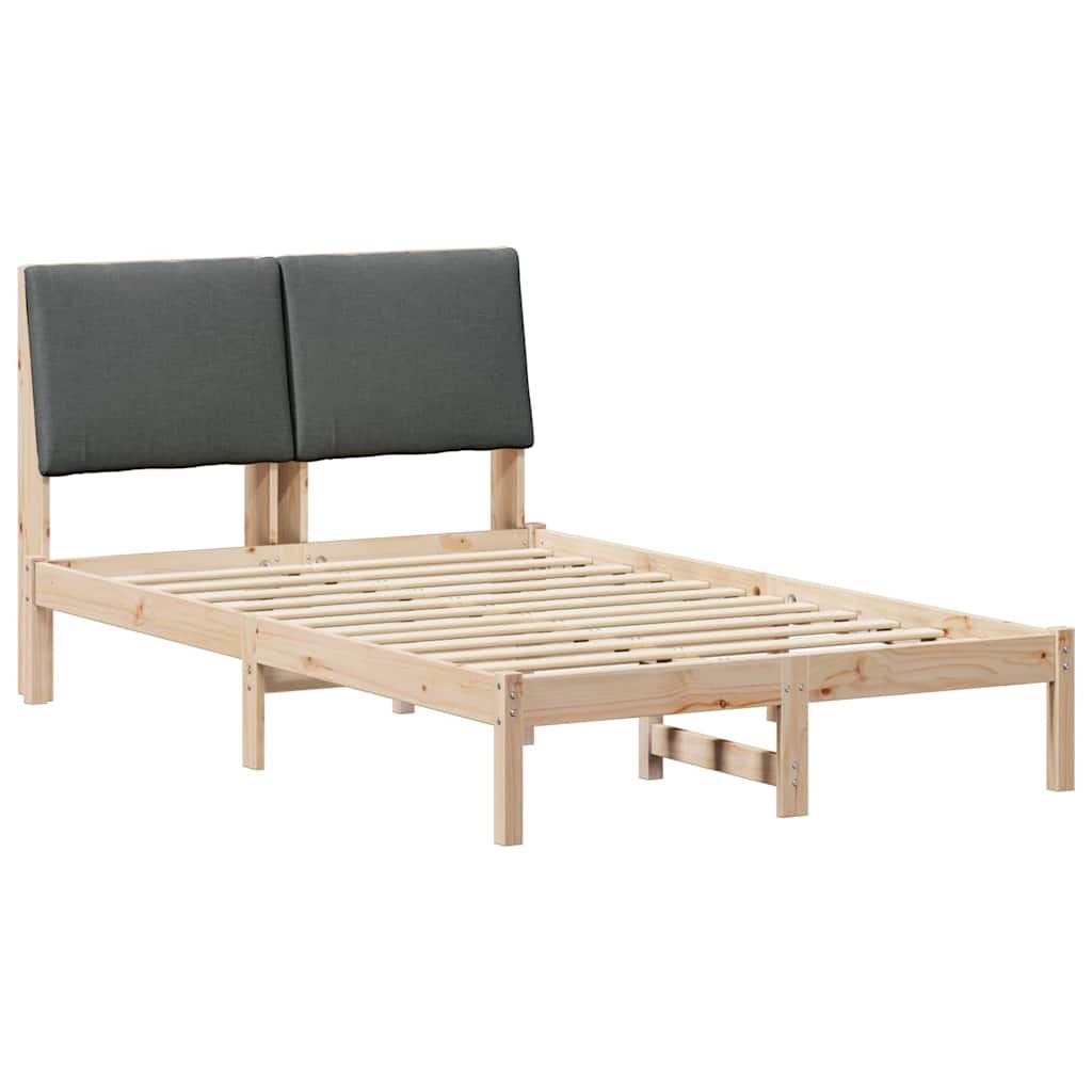 Bedframe Bruin en donkergrijs 120 x 200 cm Massief grenenhout