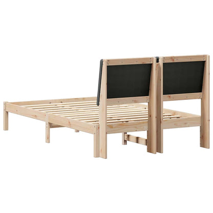 Bedframe Bruin en donkergrijs 120 x 200 cm Massief grenenhout