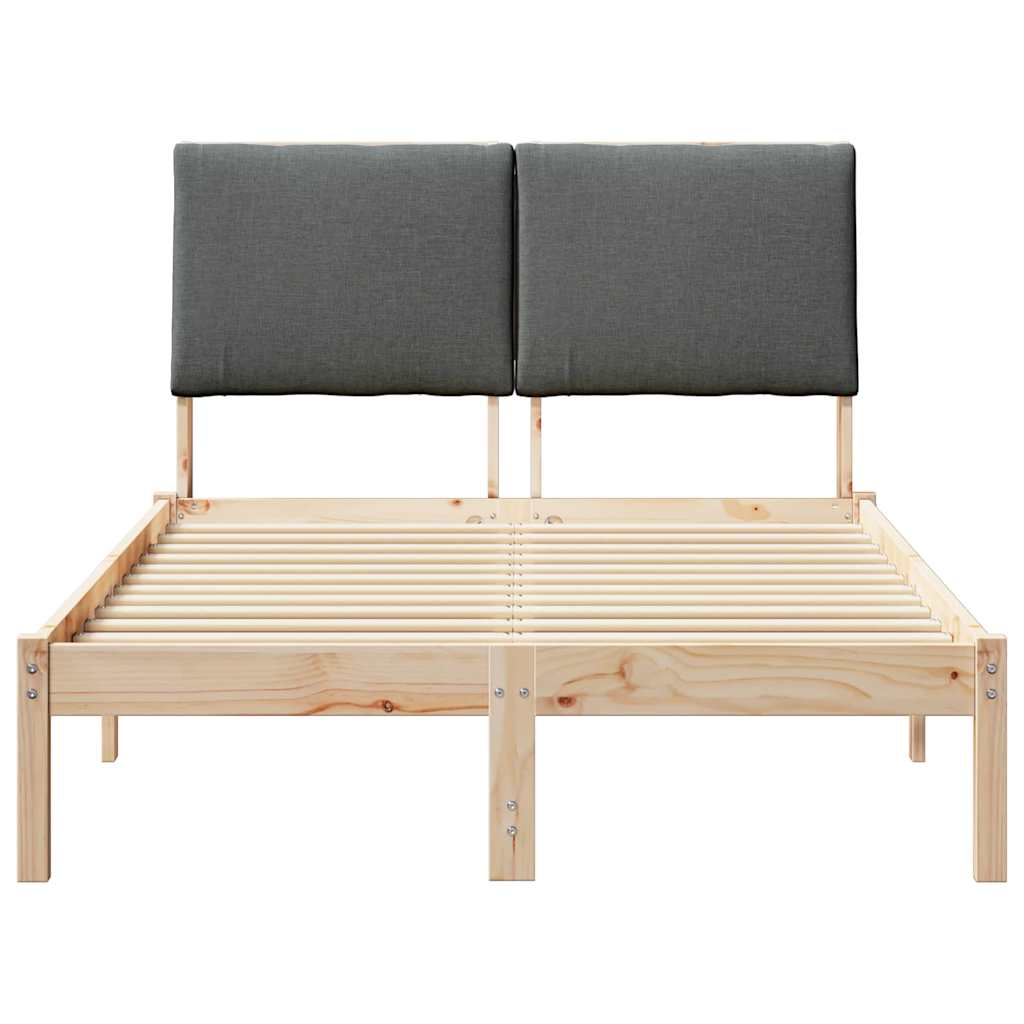Bedframe Bruin en donkergrijs 120 x 200 cm Massief grenenhout