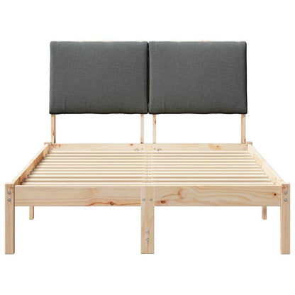Bedframe Bruin en donkergrijs 120 x 200 cm Massief grenenhout