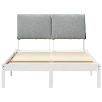 Bedframe Wit en lichtgrijs 120 x 200 cm Massief grenenhout