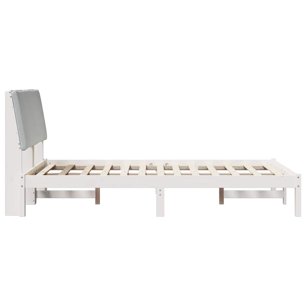 Bedframe Wit en lichtgrijs 120 x 200 cm Massief grenenhout