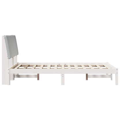 Bedframe Wit en lichtgrijs 120 x 200 cm Massief grenenhout