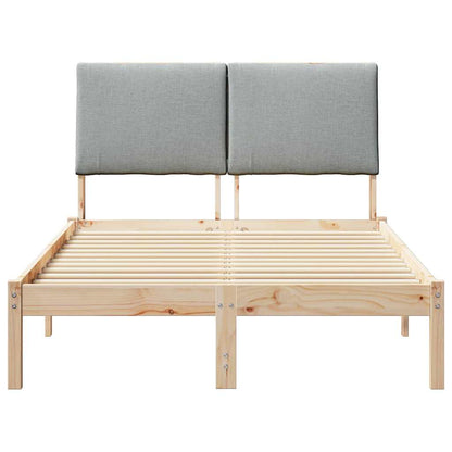 Bedframe Bruin en lichtgrijs 135 x 190 cm Massief grenenhout