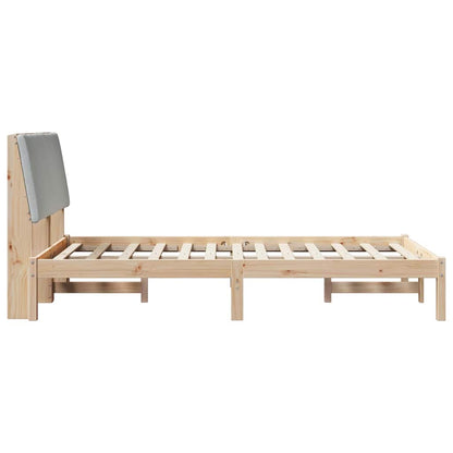 Bedframe Bruin en lichtgrijs 135 x 190 cm Massief grenenhout