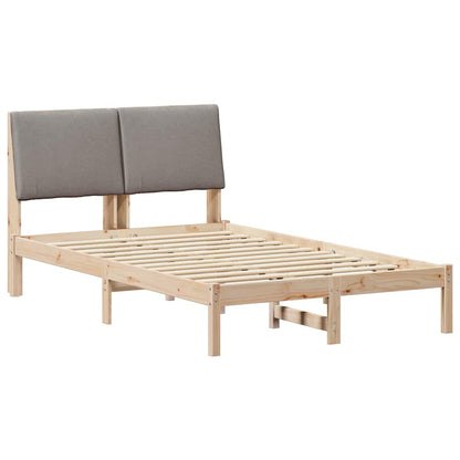 Bedframe Bruin en taupe 135 x 190 cm Massief grenenhout